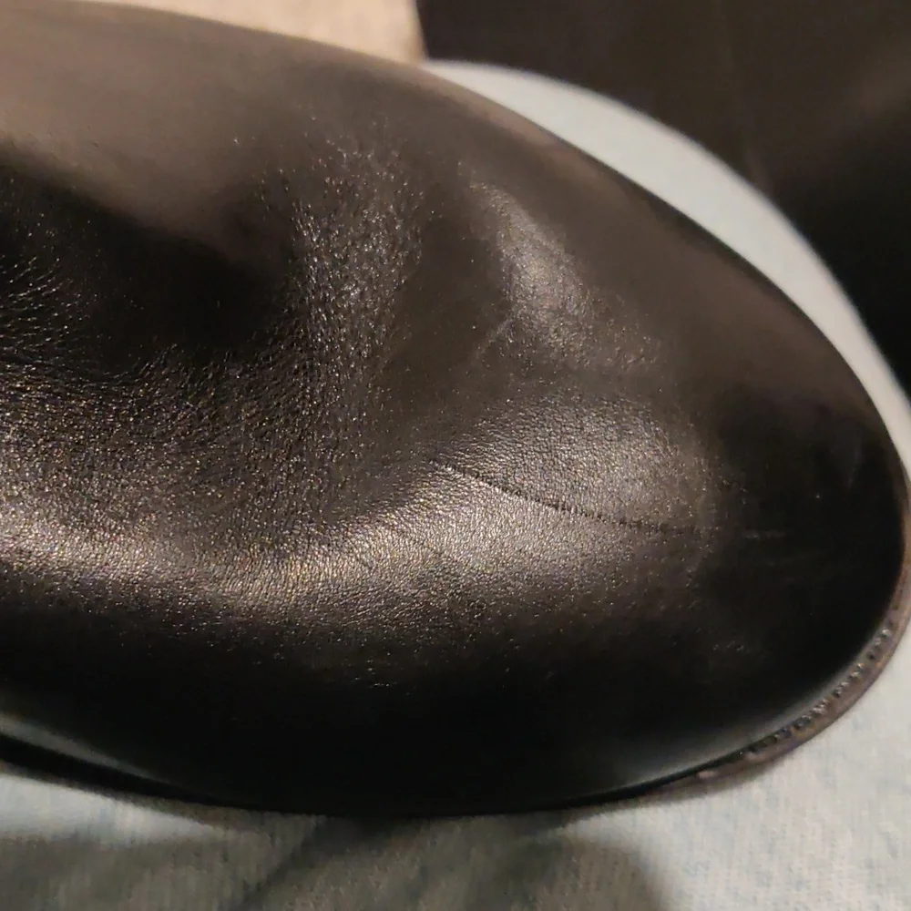 New!Lauren Ralph Lauren Makaila Riding Elegant Black Leather Boots Y2K Cottageco